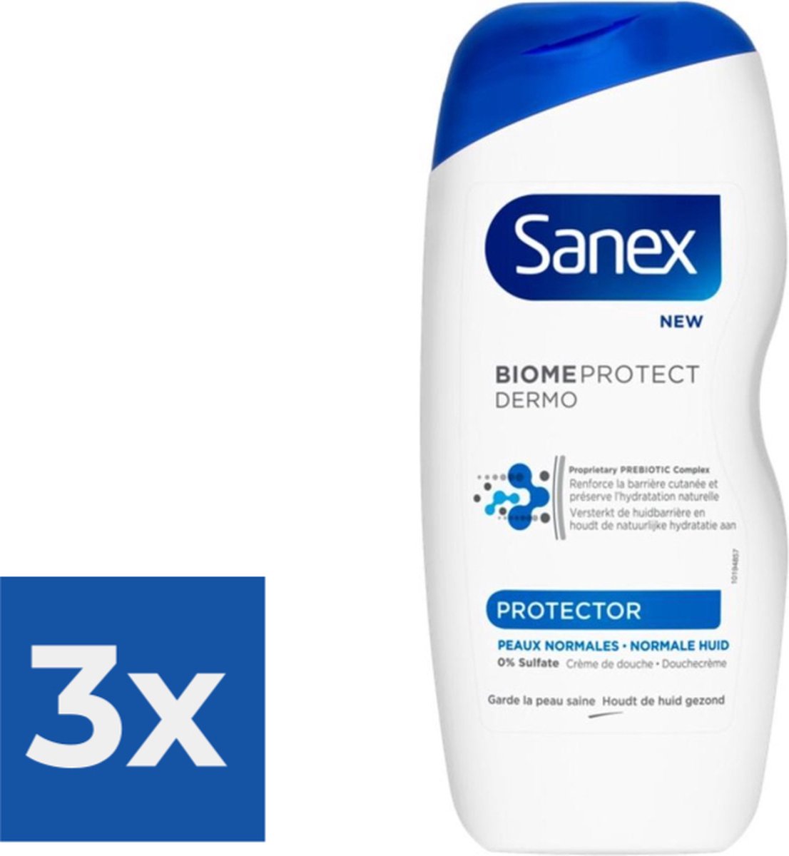 Goedkoopste Sanex Douchegel - Dermo Protector - Voordeelverpakking 3 x 250 ml