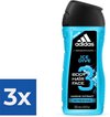 Adidas - Ice Dive - 250 ml - Douchegel - Voordeelverpakking 3 stuks