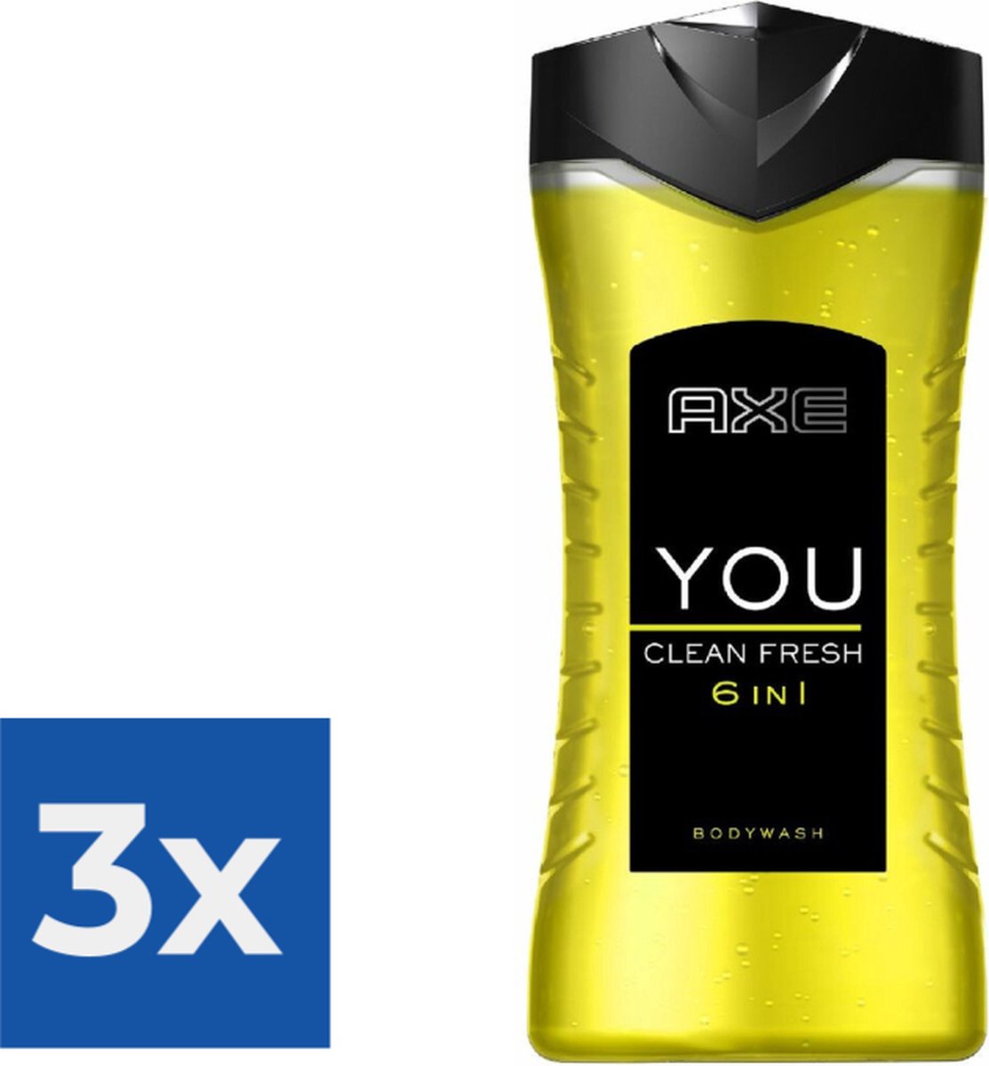 Goedkoopste Axe Douchegel 6 in 1 | You Clean Fresh | 250 ml - Voordeelverpakking 3 stuks