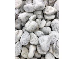 Carrara rond 25 - 40 mm in zak van 20 KG - wit