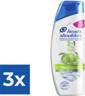 Head & Shoulders Shampoo - Apple Fresh 2 in 1 270ml - Voordeelverpakking 3 stuks