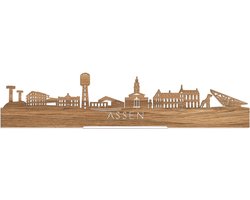 Standing Skyline Assen Eikenhout - 40 cm - Woon decoratie om neer te zetten en om op te hangen - Meer steden beschikbaar - Cadeau voor hem - Cadeau voor haar - Jubileum - Verjaardag - Housewarming - Aandenken aan stad - WoodWideCities