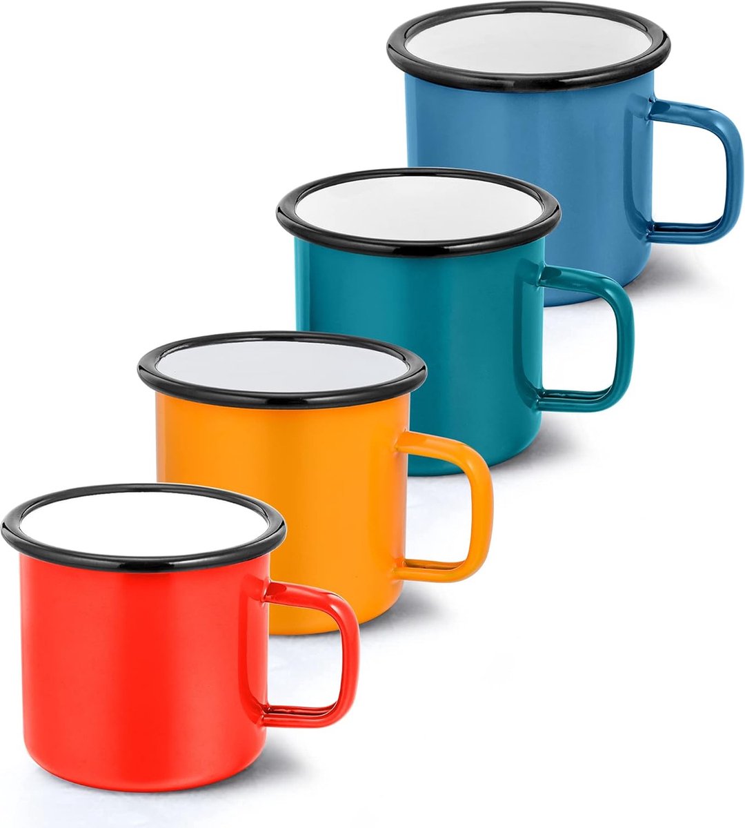 Biggdesign Lot De 2 Tasses émail 350 Ml - Motifs Chiens - Vaisselle Robuste Et Durable Pour Café/thé