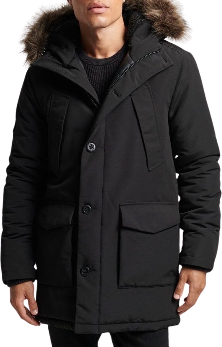 Superdry VINTAGE EVEREST PARKA Heren Jas Zwart