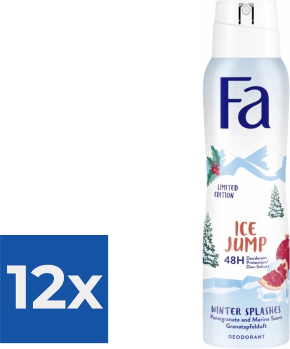 Goedkoopste Fa deospray 150ML winter splashes ice jump - Voordeelverpakking 12 stuks
