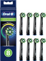 Oral-B CrossAction - Avec technologie CleanMaximiser - Têtes de brosse - Zwart - 8 pièces - Pack économique 12 pièces