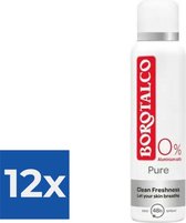 Borotalco Deospray - Pure Clean Freshness 150 ml - Voordeelverpakking 12 stuks
