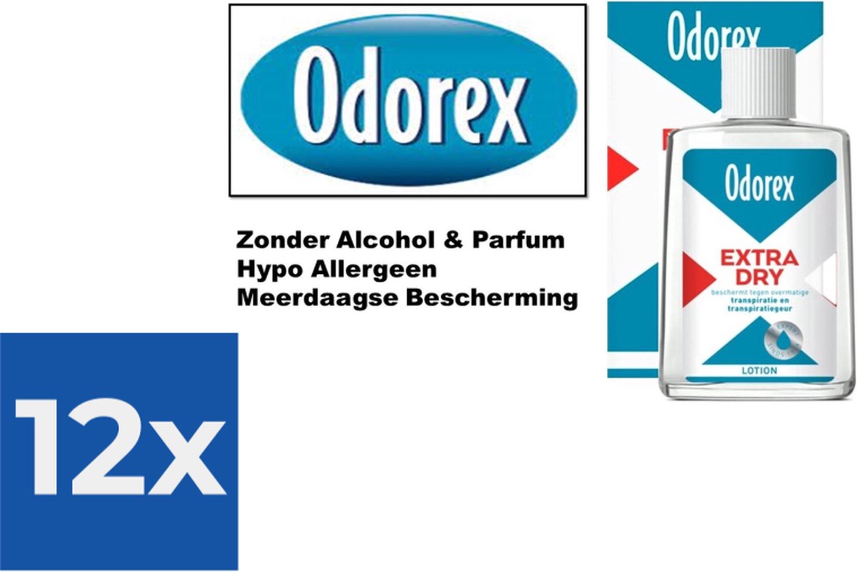 Goedkoopste Odorex Extra Dry Vloeibare Flacon - 50 ml - Deodorant - Voordeelverpakking 12 stuks