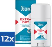 Odorex Extra Dry Deodorant Stick - Beschermt Je Optimaal Tegen Overmatige Transpiratie - Zonder Alcohol of Parfum - 40 ml - Voordeelverpakking 12 stuks