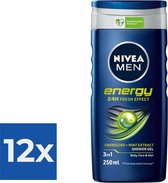NIVEA Men Energy Douchegel - 250ml - Voordeelverpakking 12 stuks