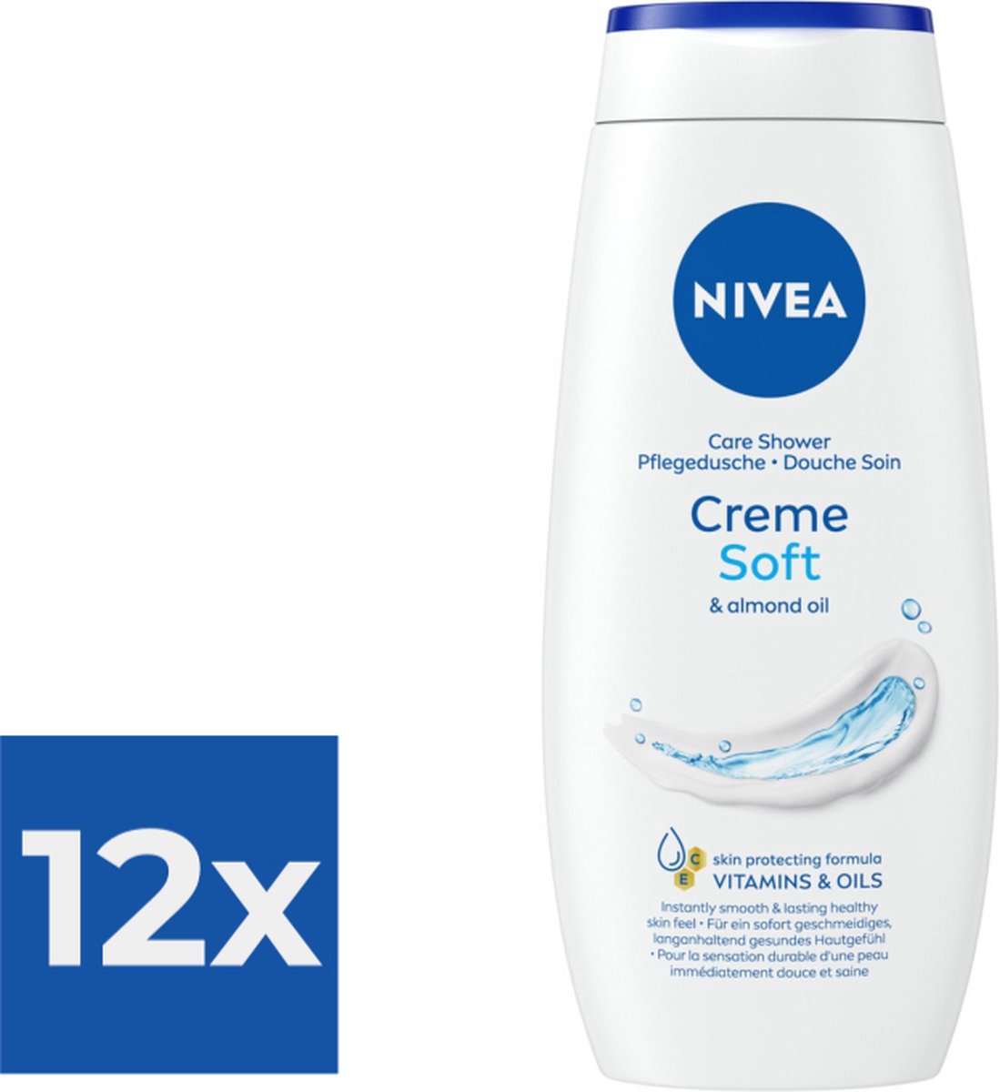 Goedkoopste Nivea Douchecrème - Rich Moisture Soft 250ml - Voordeelverpakking 12 stuks