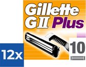 Gillette GII Plus Wegwerpscheermesjes Mannen - 10 stuks - Voordeelverpakking 12 stuks