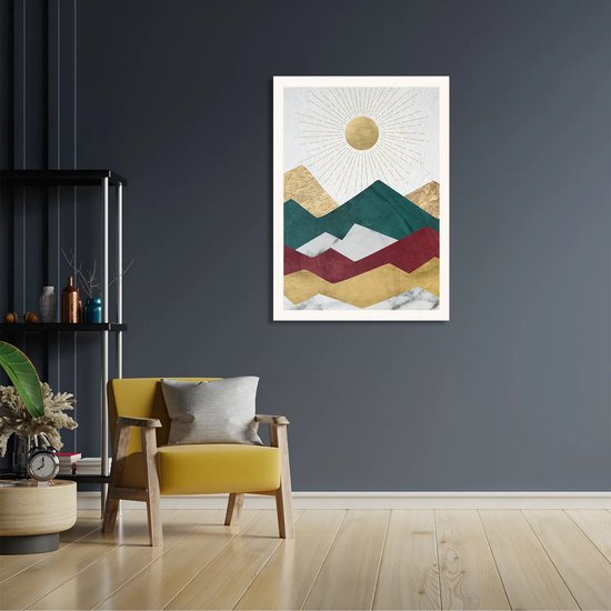 Affiche Décoration Murale Sans Cadre 100x70 Cm - Paysage Montagnes Aube (papier Premium 200g/m² Mat) - ARTTOR
