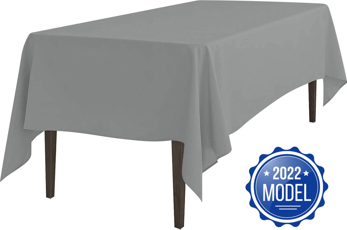 WITTS Luxe Tafelkleed - Hoge Kwaliteit - Tafellaken - Grijs - 259x152 CM - Tafelzeil - Tafelkleed Katoen