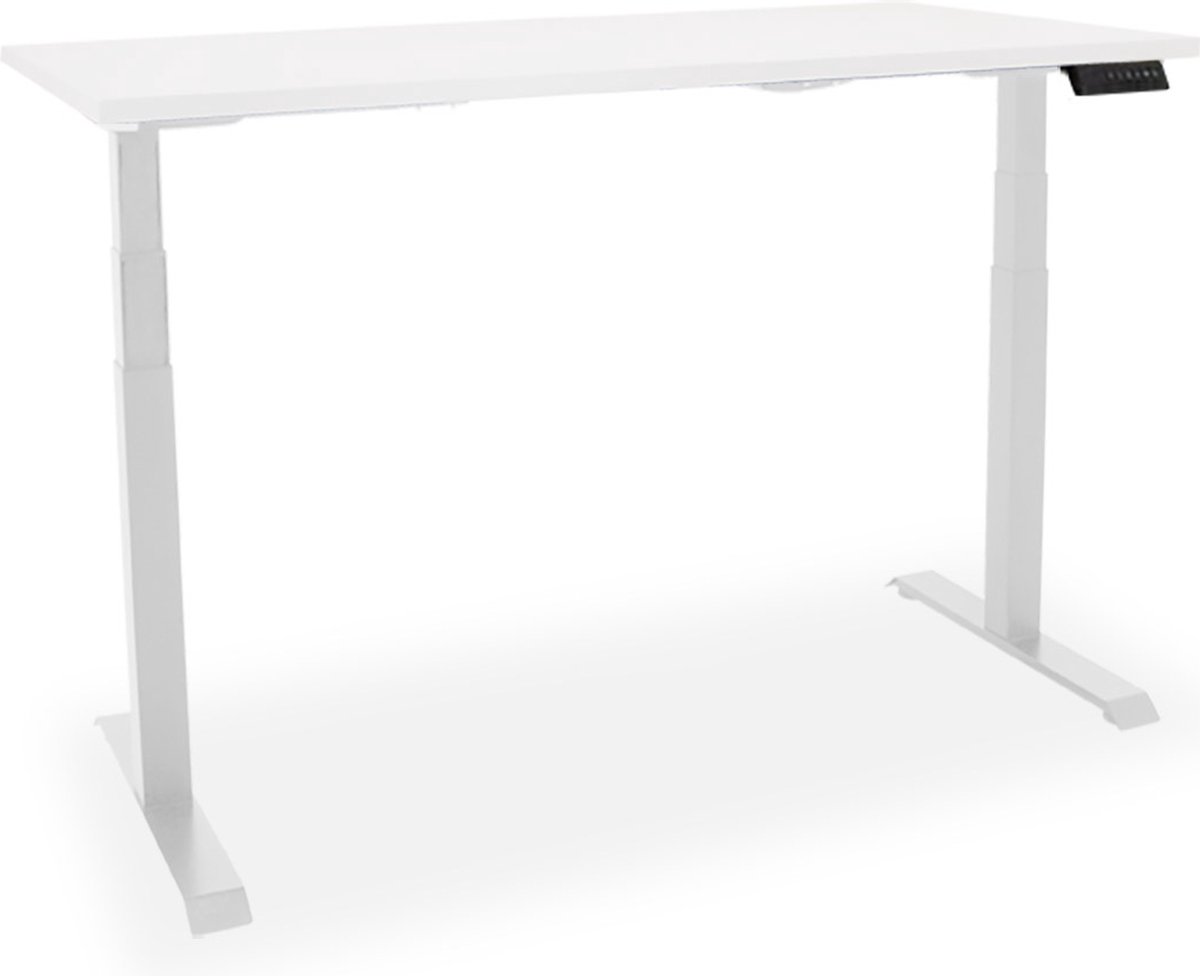 Officetopper Elektrisch zit-sta bureau Essential NPR - 120x80cm - wit/wit