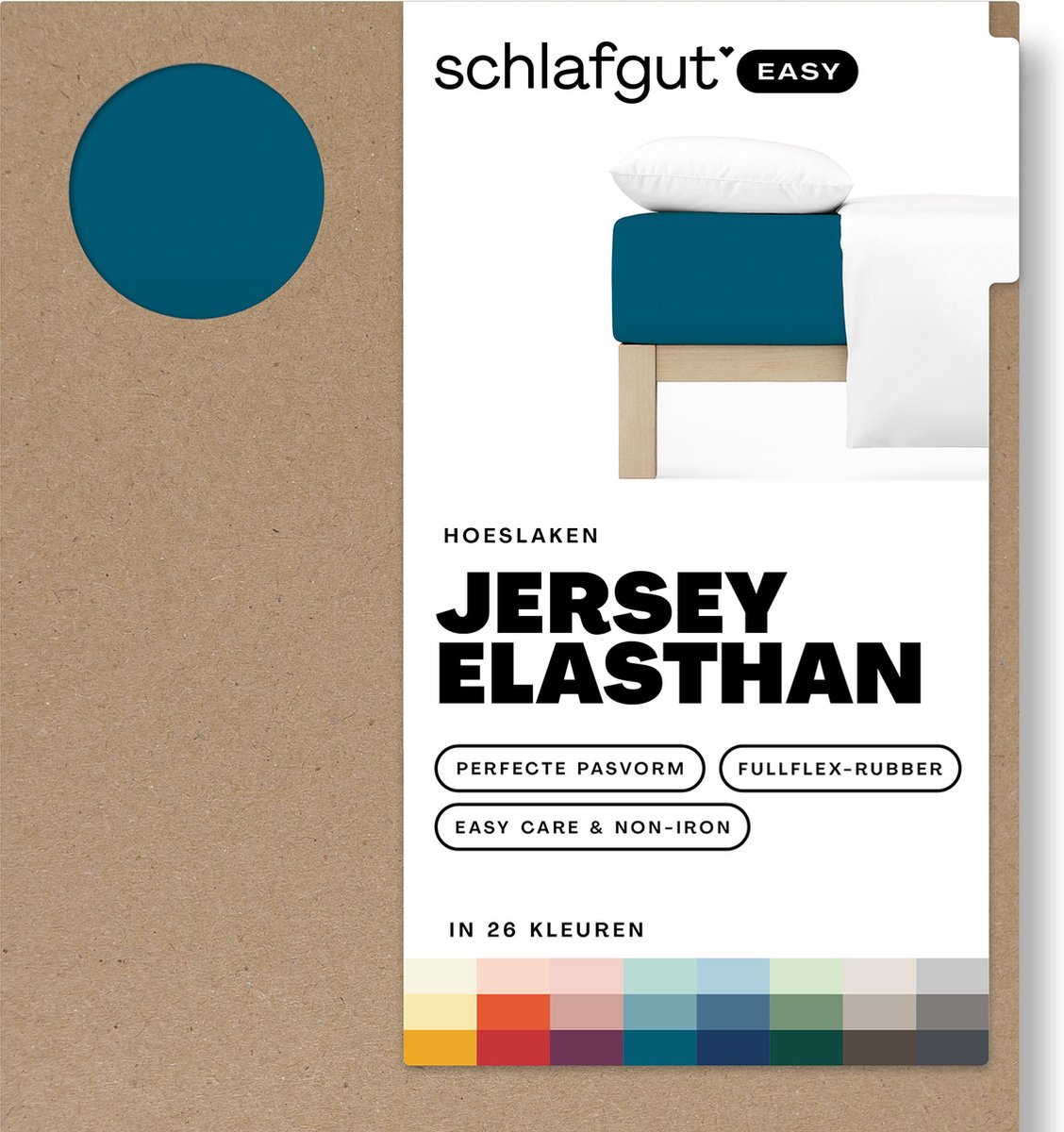 Schlafgut Easy Jersey Elasthan Hoeslaken L 140x200 160x220 530 Petrol Deep