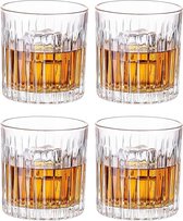 wisky glas - cadeauset voor mannen, papa, tumbler voor Scotch, cocktail, rum - Whiskyglazen 4pcs