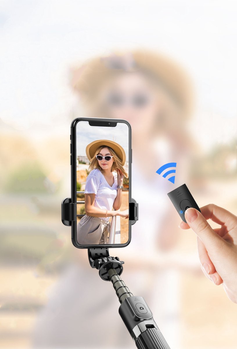 PRO-mounts - Selfie me | Compacte Selfie Stick met bluetooth | Uitschuifbaar & Universeel | Voor Camera & Smartphone | Tripod geschikt voor Iphone & Samsung | Kleine statief | Selfiestick Telefoon | Tripod ook voor Go-Pro actie camera