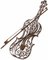 Denza - Klassieke metalen Viool - muziek instrument - AN IRON VIOLIN WALL DECOR - muur decoratie viool met strijkstok