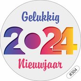 'Gelukkig 2024 Nieuwjaar' Etiketten - Wensetiketten - Cadeau etiketten - Gelukkig nieuwjaar sluitzegels - Happy new year stickers 40 mm 40 st #304