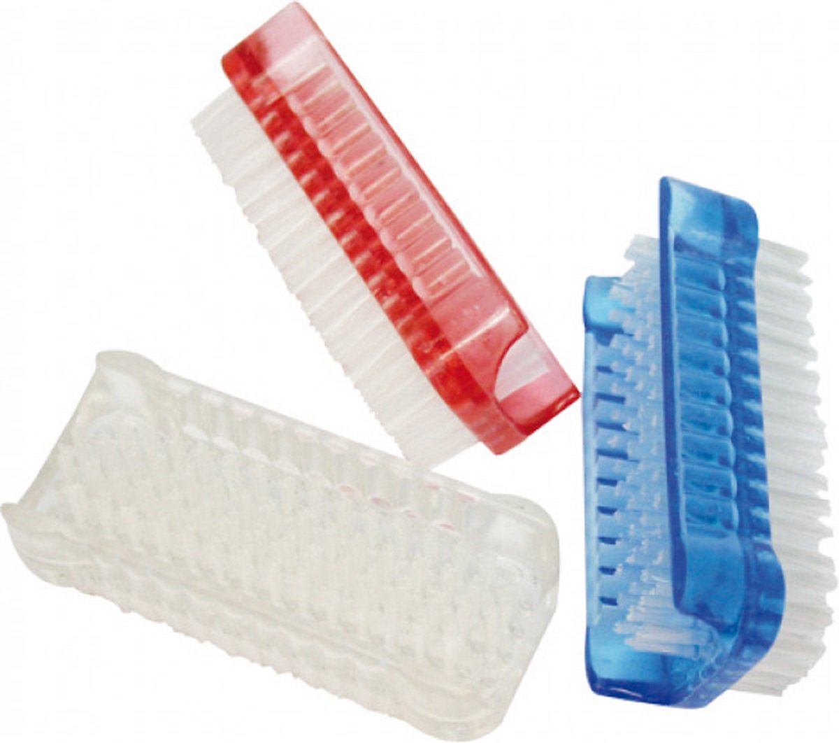 Nagelborstel - Dubbelzijdig - nagelverzorging - Voor hand en nagel - 9 cm - 3 stuks - Mix kleur
