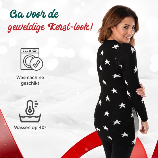 Ugly Christmas Sweater Ladies - Pull de Noël - Robe de Noël "Santa in the Night" - Taille Femme XXL