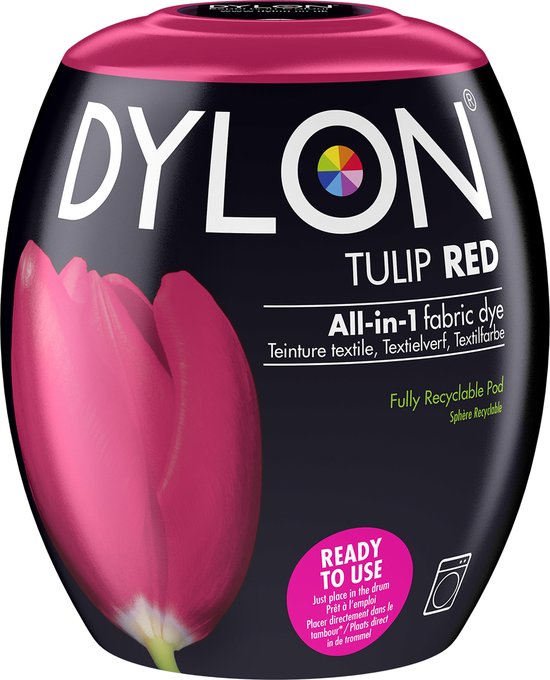 Teinture pour tissu DYLON - Dosettes pour lave-linge - Rouge