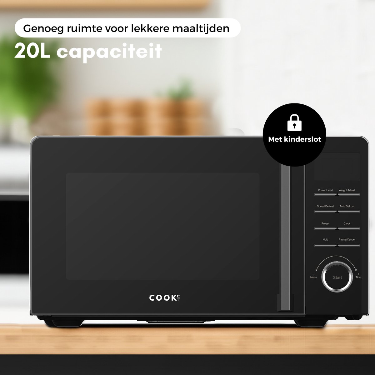 COOK-IT Vrijstaande Magnetron - 20L - 11 Sterktes - 8 Kookprogamma's - Nieuw Model - Microwave — afbeelding 5