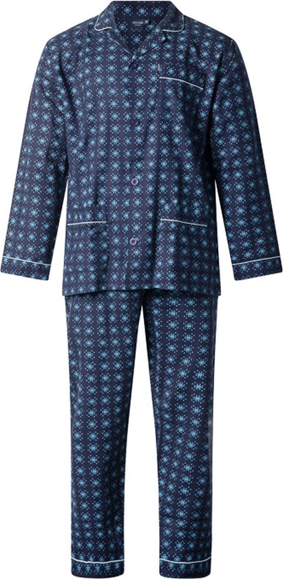 Gentlemen flanellen heren pyjama - 9444 - Donkerblauw