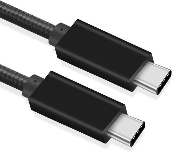 Foto: Usb c kabel type c naar c male to male usb 3 1 gen 2 10 gb s laadsnelheid 20v 5a 100 watt power delivery nylon mantel voor samsung huawei oneplus oppo sony macbook pro chromebook zwart 3 meter allteq