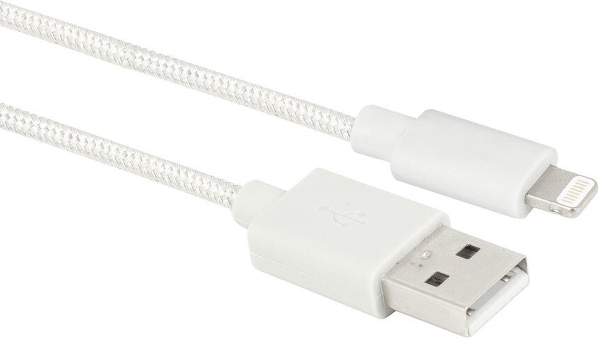 ACT AC3092 Nylon Apple Lightning Kabel | USB-A naar Lightning | Laad- en datakabel | MFI Gecertificeerd | 1 meter