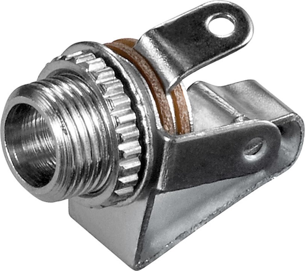3,5mm Jack (v) inbouw connector - metaal - 3 soldeerpunten / mono