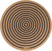 LIGA - Placemat Orbit Ø 25 cm Set van 4 Stuks - Kurk - Beige