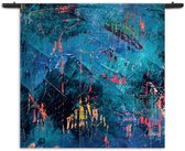 Mezo Wandkleed Het blauwe schilderwerk Rechthoek Vierkant M (90 X 90 CM) - Wandkleden - Met roedes