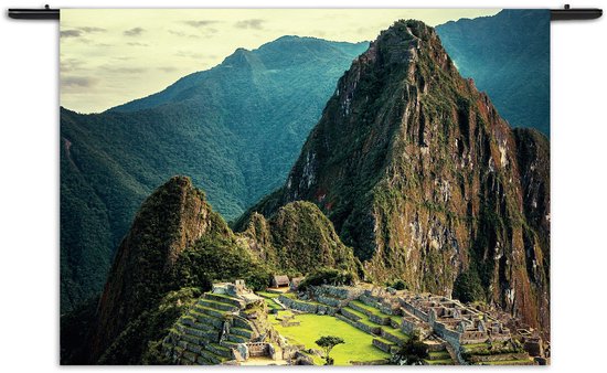 Velours Wandkleed Machu Picchu 2 Rechthoek Horizontaal S (40 X 60 CM) - Wandkleden - Met roedes