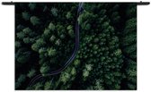 Mezo Wandkleed Weg door het bos Rechthoek Horizontaal M (65 X 90 CM) - Wandkleden - Met roedes