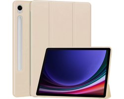 Hoesje geschikt voor Samsung Galaxy Tab S10 Plus / S9 Plus / S9 FE Plus / S8 Plus / S7 Plus / S7 FE - SmartDefend Book Case Cover Kunstleer Goud