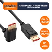 Powteq premium - Displayport 1.4 kabel - 2 meter - Haakse stekker - Gold-plated - Haaks naar beneden - 4K video