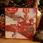 Advent kalender met kersthangers - rood- 24 stuks - Glas -