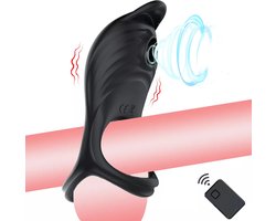 Cockring vibrator met luchtdrukvibrator - Penis ring met clitoris vibratie - Draadloze afstandsbediening - One size - Voor hem en haar - Extreme orgasmes - 5 zuig en 5 trilstanden