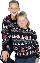 Foute Kersttrui Kinderen - Jongens & Meisjes - Christmas Sweater "Stijlvol Kerst" - Maat 158-164 - Kerstcadeau