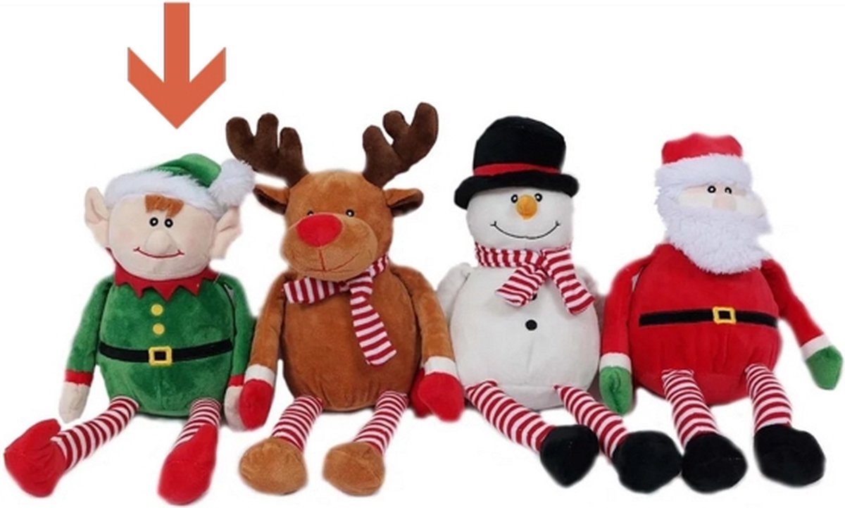 OP=OP Kerst knuffel elfje groen 22cm