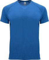 Kobaltblauw Unisex Sportshirt korte mouwen Bahrain merk Roly maat S