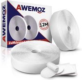 AWEMOZ® auto-adhésif Fermetures velcro - Velcro Witte - 2 x 12 m Velcro Tape - 2 cm de large