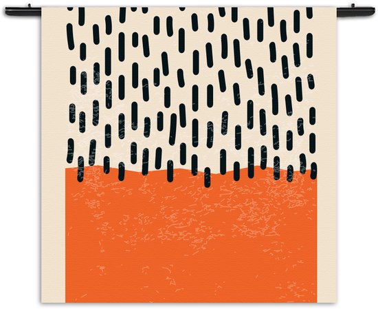 Mezo Tapisserie Scandinave Oranje Rectangle Carré S (60 X 60 CM) - Tapisseries - Avec tringles