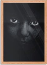 Poster Jong Meisje Filipijnen Rechthoek Verticaal Met Lijst XL (50 X 70 CM) - Hout - Houten Lijst - Bruine Lijst - Wanddecoratie - Posters