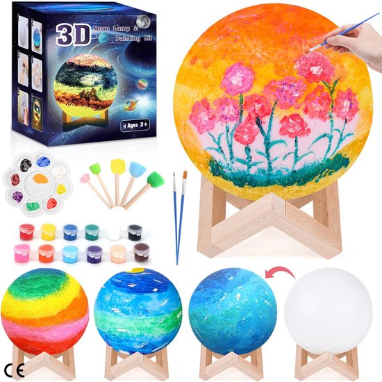 3D Tafellamp - Creatieve Knutselset voor Meisjes 5-10 jaar - Cadeau Speelgoed voor Meisjes van 6-7-8-9 jaar - Knutselset voor Kinderen 4-8 jaar - Ideale Cadeau-ideeën - Creatief Nachtlampje en Speelset voor Jongens