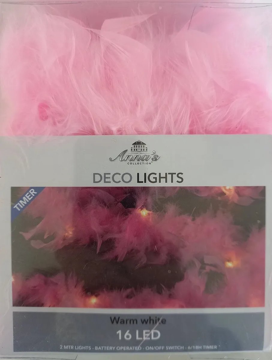 Anna´s Collection - Deco Light - 2 pièces - bordeaux - guirlande de plumes  - boa 