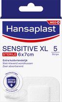 Hansaplast Sensitive XL Pleisters - Wondpleisters - Wondverzorging - Grote Pleisters - Eilandpleister 6x7 cm - 5 Stuks