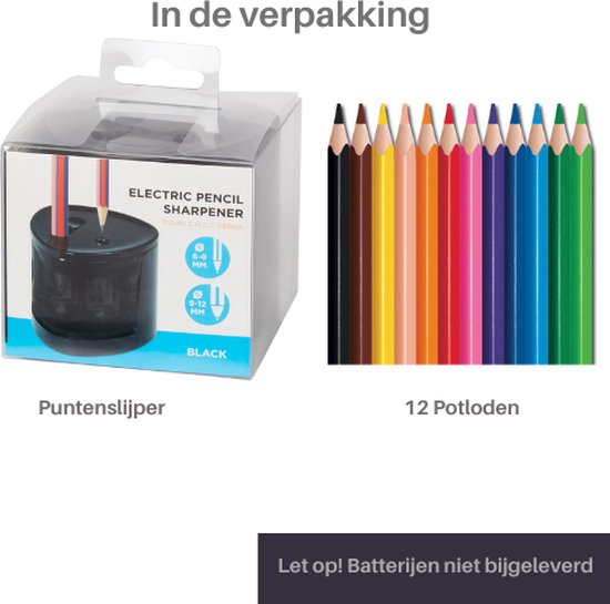 Elektrische puntenslijper - efficiënt en gebruiksvriendelijk - zwart | bol